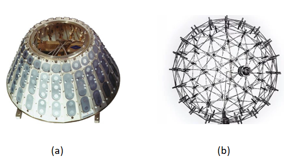 Conformal Array on LEO satellites (a) and 3D Microphone Array in a commercial product (b)