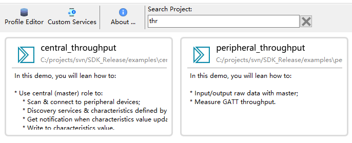 Examples for Throughput Testing