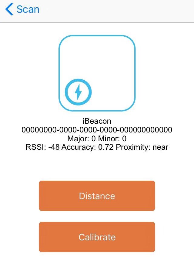 iBeacon Detailed Information in Locate app