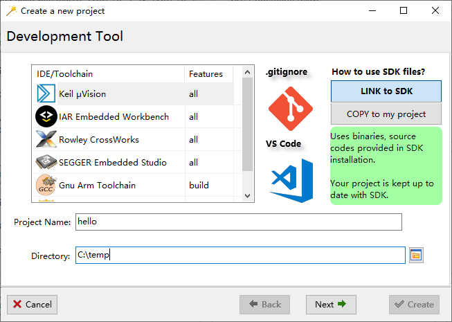 Choose Project Type